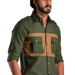 Forest Green Hunt in Style Shirt | Premium Men's Sportswear | Classic Outdoor Design | Comfortable Cotton Fabric | Size 36-44
